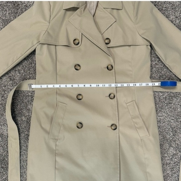 Time and Tru Beige Double-Breasted Trench Coat - Picture 4 of 9